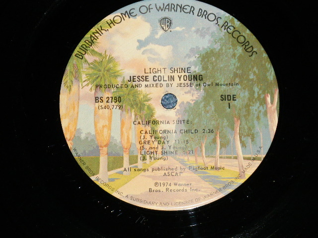 画像: JESSE COLIN YOUNG (YOUNGBLOODS) - LIGHT SHINE  (  Matrix #   A) BS-2790-40779-1B   B) BS-2790-40780-1B  ) (Ex/MINT-,Ex+++ EDSP) / 1974 US AMERICA ORIGINAL 1st Press "BURBANK STREET Label "Used  LP 