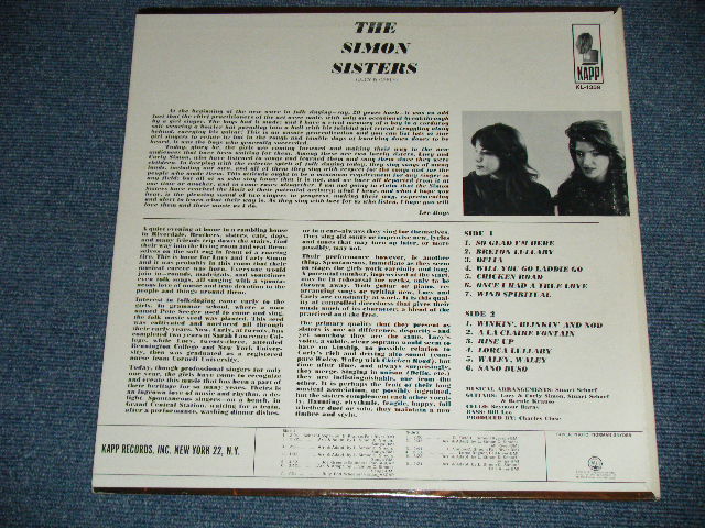 画像: SIMON SISTERS ( LUCY & CARLY SIMON) - THE SIMON SISTERS (Ex+/MINT-) / 1964 US AMERICA ORIGINAL "WHITE LABEL PROMO" MONO Used LP
