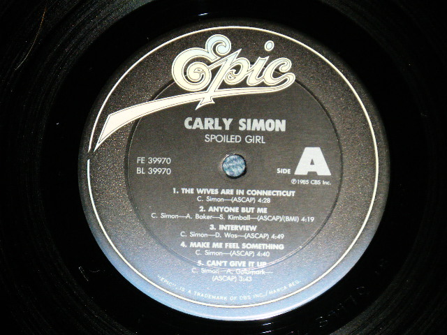 画像: CARLY SIMON - SPOILE GIRL ( MINT-/MINT-) / 1985 US AMERICA ORIGINAL Used LP73