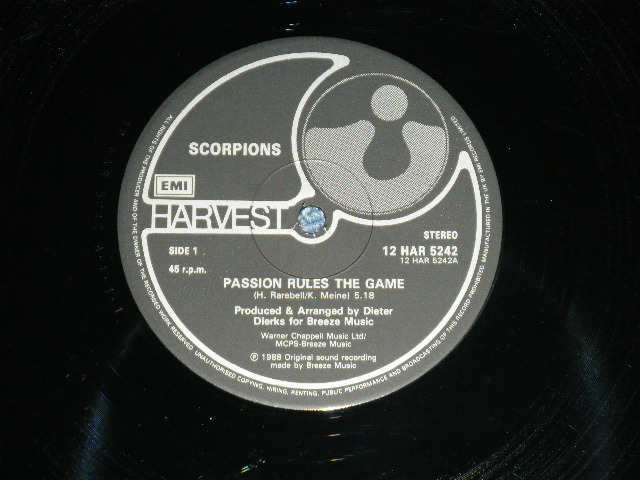 画像: SCORPIONS - PASSION RULES THE GAME ( Ex++/MINT- )  / 1988 UK ENGLAND ORIGINAL Used 12"  