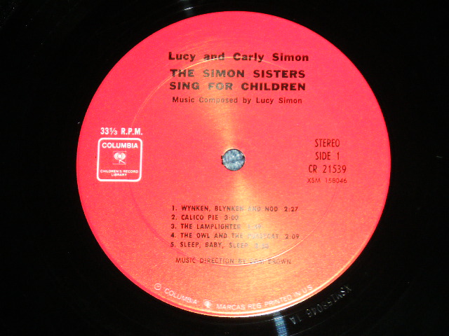 画像: SIMON SISTERS ( LUCY & CARLY SIMON) - SING FOR CHILDERN (Ex++/MINT-) / 1973 US AMERICA REISSUE  Used LP73