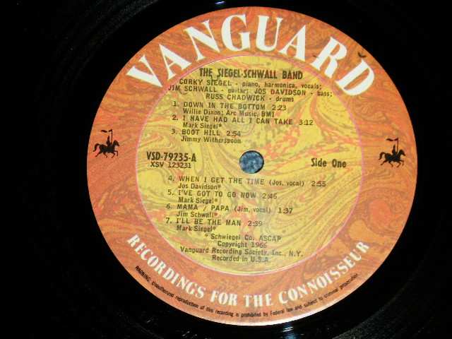 画像: The SIEGEL-SCHWALL BAND - The SIEGEL-SCHWALL BAND ( Ex++/Ex+++)  / 1966 US AMERICAN "2nd Press Label" Used LP