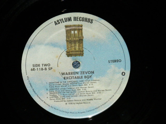 画像: WARREN ZEVON - EXCITABLE BOY (  Matrix #   A) 6E-118 QSP  B) 6E-118 BSP  ) ( Ex++/MINT-)  / 1978 US AMERICA ORIGINAL Used LP 