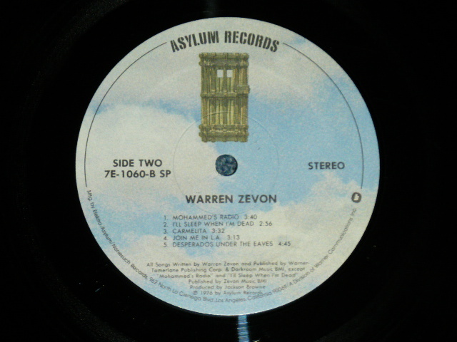 画像: WARREN ZEVON - EXCITABLE BOY (  Matrix #   A) 6E-118 QSP  B) 6E-118 BSP  ) ( MINT-/MINT-)  / 1978 US AMERICA ORIGINAL Used LP 