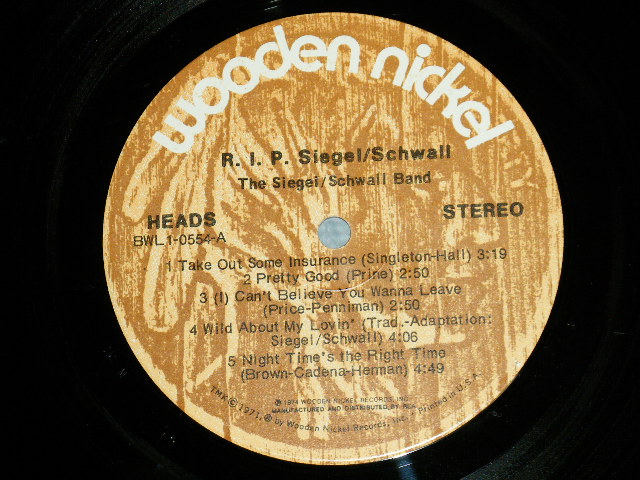 画像: SIEGEL-SCHWALL BAND - R.I.P. SIEGEL/SCHWALL ( Ex++/Ex+ Looks:Ex+++ : EDSP )  / 1974 US AMERICAN "PROMO" Used LP