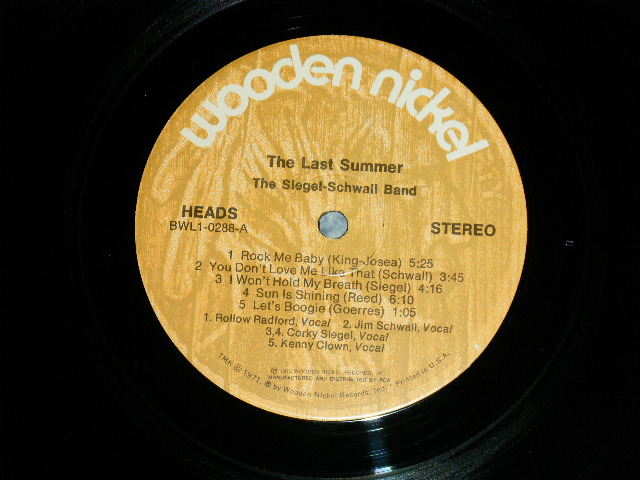 画像: The SIEGEL-SCHWALL BAND - LIVE/THE LAST SUMMER ( MINT-~Ex+++/Ex+++ )  / 1973 US AMERICAN Used LP