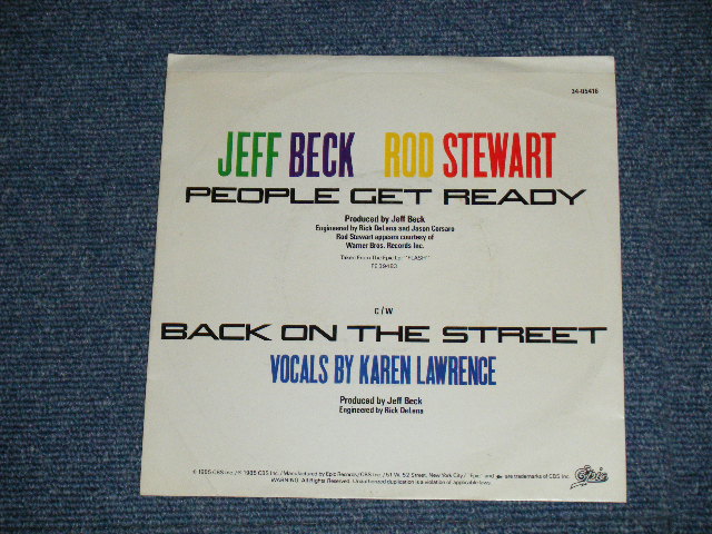 画像: JEFF BECK and ROD STEWART - PEOPLE GET READY : BACK ON THE STREET  ( Ex+++/Ex+++ )  / 1985 US AMERICA ORIGINAL Used 7"45  Single with PICTURE SLEEVE 