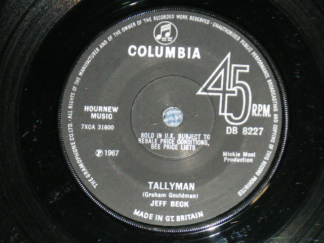 画像: JEFF BECK - TALLYMAN : ROCK MY PRIMSOUL ( Ex++/Ex++ )  / 1967  UK ENGLAND  ORIGINAL Used 7"45  Single 