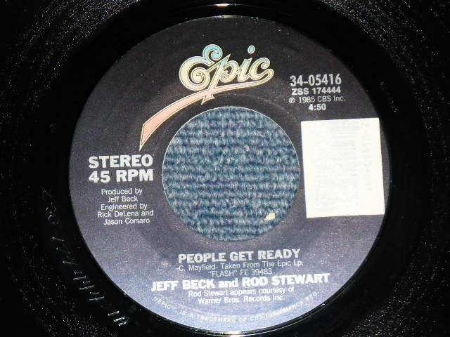 画像: JEFF BECK and ROD STEWART - PEOPLE GET READY : BACK ON THE STREET  ( MINT-/MINT- )  / 1985 US AMERICA ORIGINAL Used 7"45  Single with PICTURE SLEEVE 