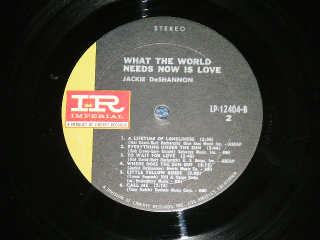 画像: JACKIE DeSHANNON  DE SHANNON - WHAT THE WORLD NEEDS NOW IS LOVE ( Exz++/Ex+++  ) / 1967 US AMERICA ORIGINAL STEREO Used LP 