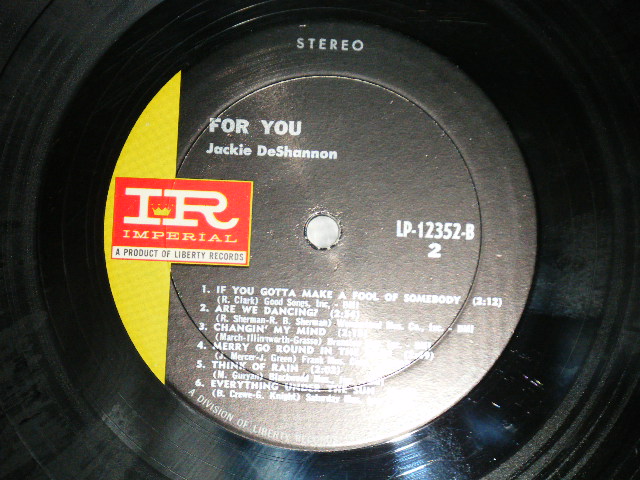 画像: JACKIE DeSHANNON  DE SHANNON -  FOR YOU (  Ex+/Ex+ Looks:Ex ) / 1967 US AMERICA ORIGINAL STEREO Used LP 