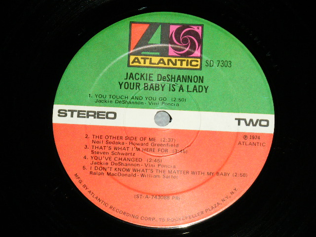 画像: JACKIE DeSHANNON  DE SHANNON - YOUR BABY IS A LADY ( Ex+++/MINT- EDSP ) / 1974 US AMERICA ORIGINAL 1st Press "75 ROCKFELLER Label" Used LP 