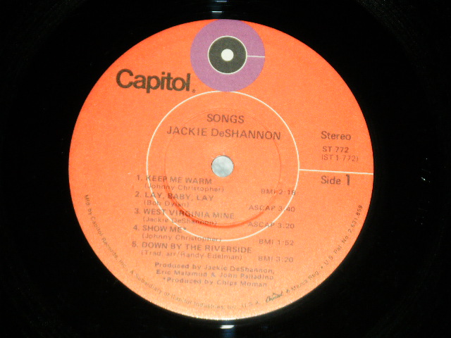 画像: JACKIE DeSHANNON  DE SHANNON - SONGS ( Ex+++/MINT-  BB) / 1971 US AMERICA ORIGINAL 2nd Press "RED Label" Used LP 