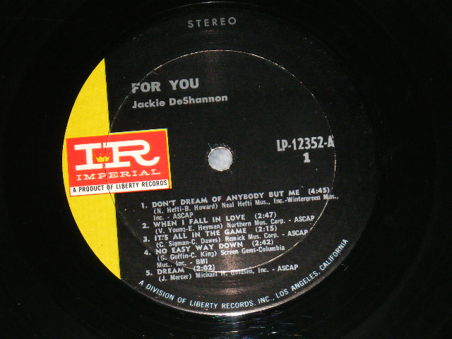 画像: JACKIE DeSHANNON  DE SHANNON -  FOR YOU (  Ex+/Ex+ Looks:Ex ) / 1967 US AMERICA ORIGINAL STEREO Used LP 