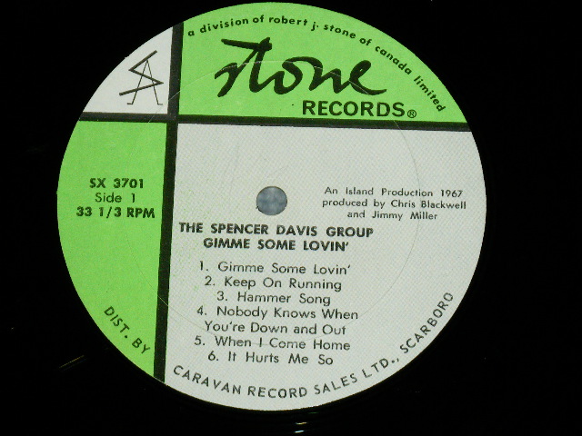 画像: SPENCER DAVIS GROUP - GIMME SOME LOVIN'  (Ex++/Ex+++: BB ) /1967 CANADA ORIGINAL MONO Used  LP