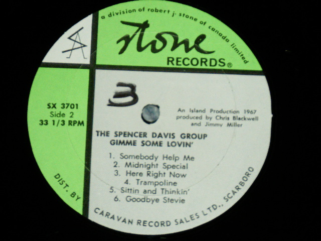 画像: SPENCER DAVIS GROUP - GIMME SOME LOVIN'  (Ex++/Ex+++: BB ) /1967 CANADA ORIGINAL MONO Used  LP