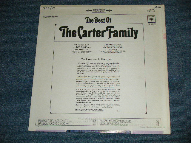 画像: The CARTER FAMILY - THE BEST OF ( Ex++/MINT- ) / 1965 US AMERICA  ORIGINAL "360 SOUND Label" STEREO  Used LP 