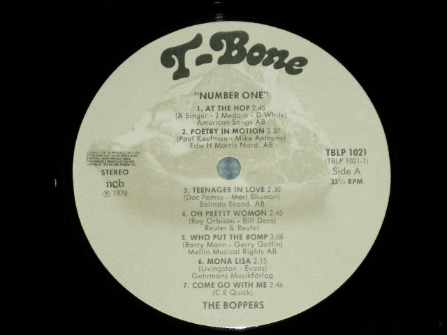 画像: THE BOPPERS - NUMBER : 1 ( Ex++/MINT-)  / 1978 SWEDEN  ORIGINAL Used LP  