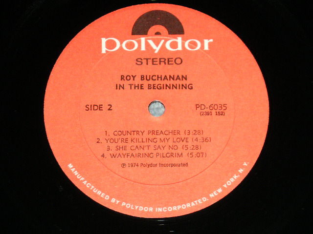 画像: ROY BUCHANAN -  IN THE BEGINNING ( VG++/Ex++ Looks:Ex+)   / 1974 US AMERICA ORIGINAL Used LP