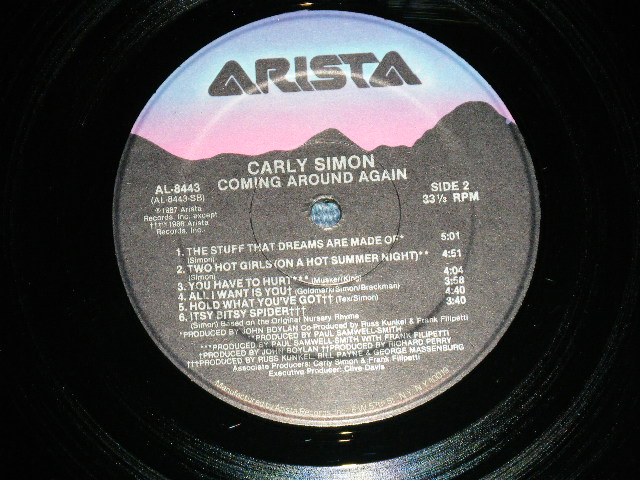 画像: CARLY SIMON - COMING AROUND AGAIN (MINT-/MINT-) / 1986 US AMERICA  ORIGINAL Used  LP
