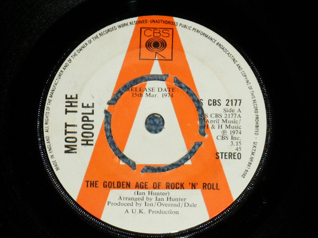 画像: MOTT THE HOOPLE  - THE GOLDEN AGE OF ROCK 'N' ROLL : REST IN PEACE  ( MINT-/MINT- ) / 1974 UK ENGLAND ORIGINAL "WHITE Label PROMO with RED 'A' Label" Used 7" Single 