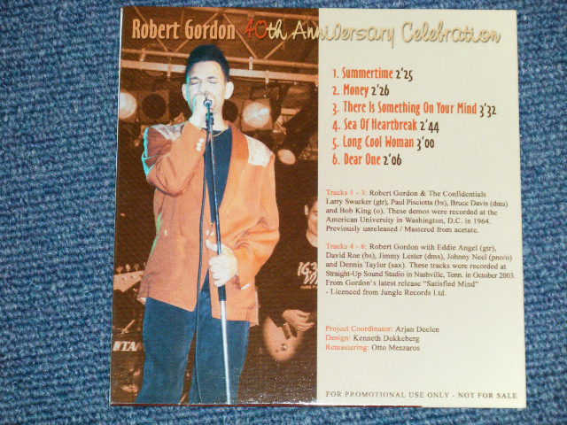 画像: ROBERT GORDON - 40TH ANNIVERSAY CELEBRATION . ( NEW ) / EUROPE? Boot? PROMO? "BRAND NEW" EP-CD