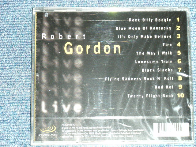 画像: ROBERT GORDON -  LIVE ( SEALED ) / 1996  US AMERICA ORIGINAL  "BRAND NEW SEALED" CD  