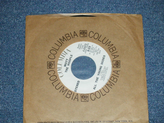画像1: MOTT THE HOOPLE  - ALL THE YOUNG DUDES  : MONO / STEREO ( MINT-/MINT- ) / 1972 US AMERICA  ORIGINAL "WHITE Label PROMO" "PROMO ONLY SAME FLIP" Used 7" Single 