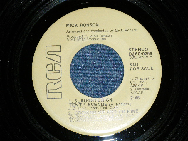 画像: A) MICK RONSON of MOTT THE HOOPLE  - SLAUGHTER ON 10TH AVENUE :  B) DANA GILLESPIE - ALL CUT UP ON YOU ( Ex++/Ex+++ ) / 1974 US AMERICA  ORIGINAL  "PROMO ONL" Used 7"EP With PICTURE SLEEVE 