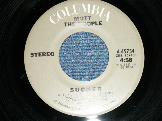 画像: MOTT THE HOOPLE  - ONE OF THE BOYS : SUCKER  ( MINT-/MINT- ) / 1972 US AMERICA  ORIGINAL Used 7" Single 