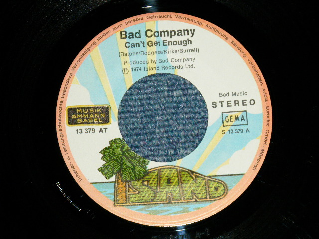 画像:  BAD COMPANY E - CAN'T GET ENOUGH : LITTLE MISS FORTUNE  ( Ex+++/MINT- ) / 1974 WEST-GERMANY GERMAN ORIGINAL  Used 7" Single