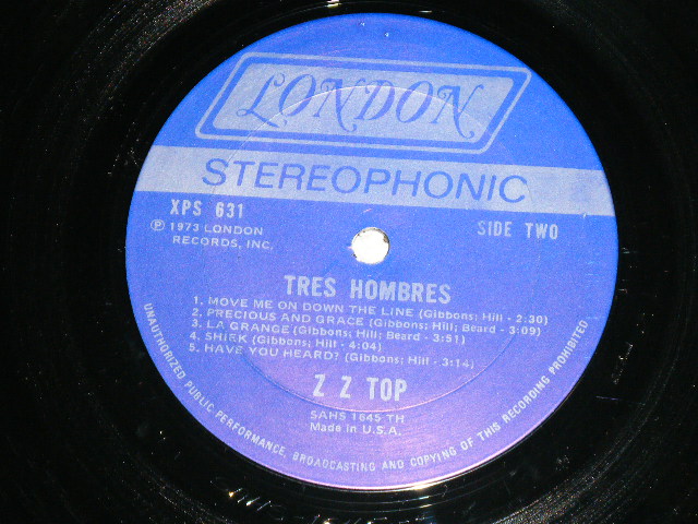 画像: ZZ TOP -  TRES HOMBRES  (  MATRIX #    A) SAHS 1644-2  Bell Sound sf    B) SAHS 1645-2  Bell Sound sf  )  (E++/Ex+++ )   / 1973 US AMERICA ORIGINAL  Used LP
