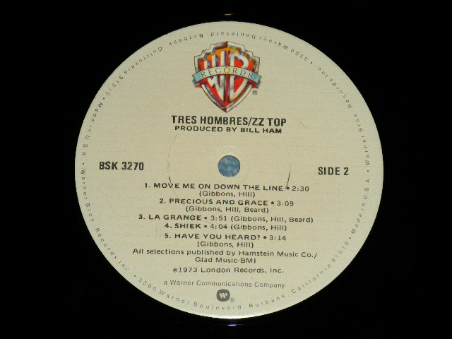 画像: ZZ TOP -  TRES HOMBRES  (  MATRIX #    A)  BSK-1-3207   LW 5   B)  BSK-2-3207   LW 6 )  (E++/MINT-)   / 1978 Version  US AMERICA REISSUE Used LP