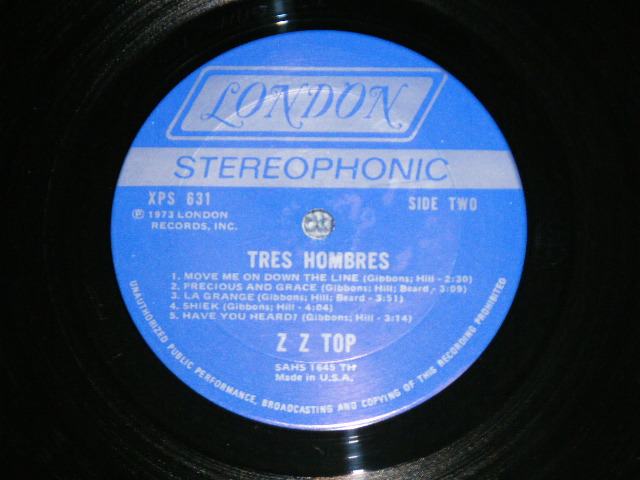 画像: ZZ TOP -  TRES HOMBRES  (  MATRIX #    A) SAHS 1644-2  Bell Sound sf    B) SAHS 1645-4  Bell Sound sf  )  (E++/MINT-)   / 1973 US AMERICA ORIGINAL Used LP