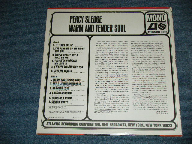 画像: PERCY SLEDGE - WARM AND TENDER SOUL ( Ex+++/MINT- : BB ) / 1966 US AMERICA ORIGINAL 1st Press "RED & PLUM With BLACK FUN on RIGHT SIDE" Label MONO Used LP 