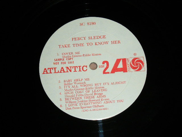 画像: PERCY SLEDGE - TAKE TIME TO KNOW HER ( Ex++/Ex+++ Looks:MINT- ) / 1968 US AMERICA ORIGINAL "WHITE LABEL PROMO" STEREO  Used LP 