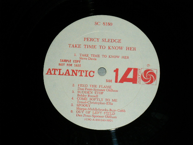 画像: PERCY SLEDGE - TAKE TIME TO KNOW HER ( Ex++/Ex+++ Looks:MINT- ) / 1968 US AMERICA ORIGINAL "WHITE LABEL PROMO" STEREO  Used LP 