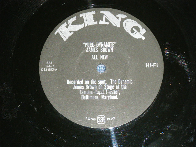 画像: JAMES BROWN - PURE! DYNAMITE! Live at The ROYAL ( Ex/Ex++ Looks:Ex )  / 1964 US AMERICA ORIGINAL " 'Crown less' KING LABEL" MONO Used LP  