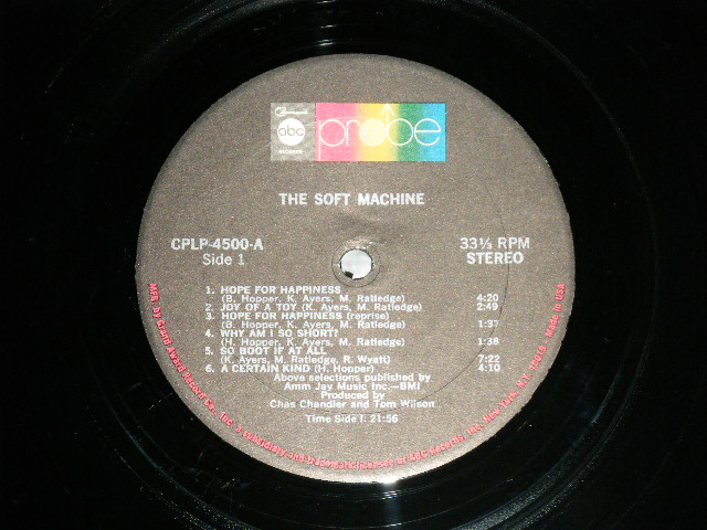 画像: THE SOFT MACHINE -  THE SOFT MACHINE (2nd Press Jacket : NO PICTURE on FRONT) (Ex++/MINT- : BB)  / 1969 US AMERICA "2nd Press Jacket"Used LP 