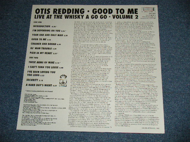 画像: OTIS REDDING -  GOOD TO ME ; LIVE AT THE WHISKY A GO GO VOLUME 2 ( NEW ) / 1992 UK ENGLAND ORIGINAL "BRAND NEW"   LP 