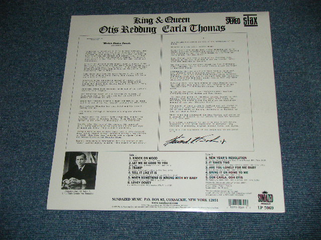 画像: OTIS REDDING & CARLA THOMAS - KING & QUEEN (SEALED) / 2001 US AMERICA REISSUE "180 gram Heavy Weight" "BRAND NEW SEALED"  MONO LP  