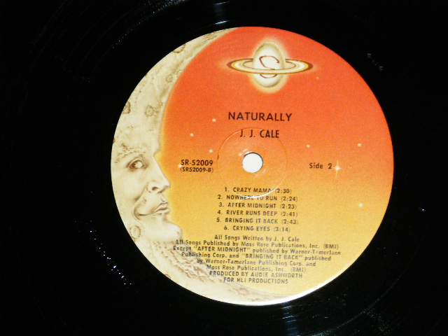 画像: J.J. CALE  J.J.CALE  - NATURALLY (  Matrix #    A) SR-52009-A W1   B) SR-52009-B W2) ( MINT-/MINT=)   / 1978 Version  US AMERICA REISSUE "CRESCENT MOON Label"  Used LP