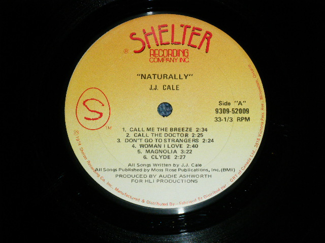 画像: J.J. CALE  J.J.CALE  - NATURALLY (Ex-/Ex+++) / 1974 CANADA ORIGINAL "YELLOW Label"  Used LP