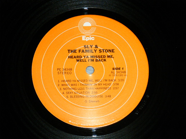 画像: SLY & THE FAMILY STONE - HEARD YA MISSED ME, WEL I'M BACK( Ex+++/Ex+++)  / 1976  US AMERICA ORIGINALUsed  LP