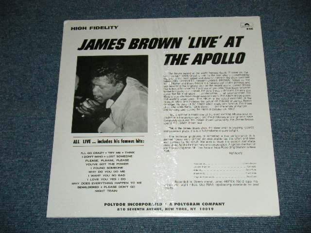 画像: JAMES BROWN -  LIVE AT THE APOLLO  ( SEALED ) / EUROPE  REISSUE "180 gram Heavy Weight" "BRAND NEW SEALED" LP