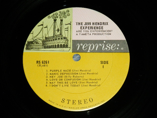画像: JIMI HENDRIX - ARE YOU EXPERIENCED (Matrix # A)10681 R-6261-A  1-F 0 D B)10682 R-6261-B1-A B6)(POOR/Ex+) / 1968 US AMERICA ORIGINAL 1st Press "TRI-COLOR Label" "MONO" Used  LP 