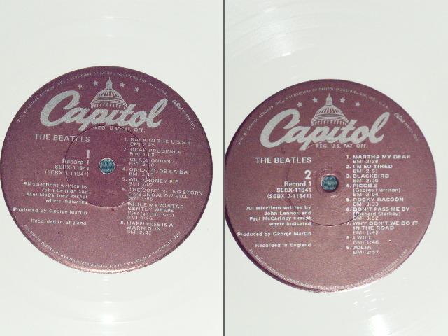 画像:  BEATLES  - THE BEATLES ( WHITE ALBUM ) (ALL Insetrs ( 4 x Pics & 1 x Poster )    )  ( Ex/MINT- )  / 1978 US AMERICA Limited "WHITE WAX Vinyl"  Used 2-LP 