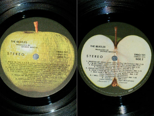 画像:  BEATLES  - THE BEATLES ( WHITE ALBUM )(   Matrix #     A) SWBO-1- 101-H-70  B) SWBO-2- 101-H-68  C) SWBO-3- 101 -H-74   D) SWBO-2- 101-H-67 )  ( NO INSERTS)  ( Ex/MINT- )  / 1968 US AMERICA ORIGINAL "2nd Press : A-6 :  The CONTINUING STORY of "BUNGALOW BILL"  Label  "  "APPLE  Label"  Used 2-LP d