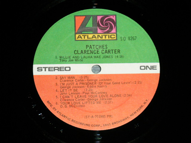画像: CLARENCE CARTER - PATCHES ( Ex+++/MINT-  Cut Out) / 1970 US ORIGINAL "GREEN '& RED Label" "1841 BROADWAY Label" Used  LP 