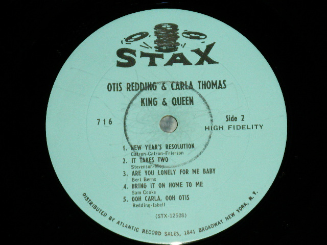 画像: OTIS REDDING & CARLA THOMAS - KING & QUEEN ( Matrix #  A)  STX-12507-1A /   B)  STX-12508-1A  ) (  Ex++/Ex+++ Looks:Ex++ SWOL, EDSP )  / 1967 US AMERICA ORIGINAL  1st Press "BLUE Label" MONO Used LP 
